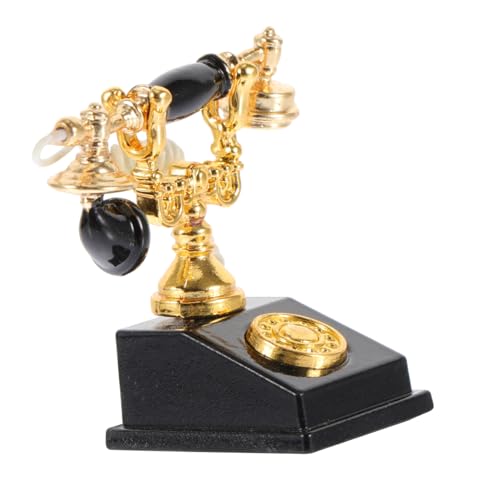 Toddmomy Mini -Telefonmodell für Miniatur Es Party Telefon Mini House Decor Mini-House-Szenendekor Mini- Mini-Telefon Mini-Hausversorgung Legierung Black von Toddmomy