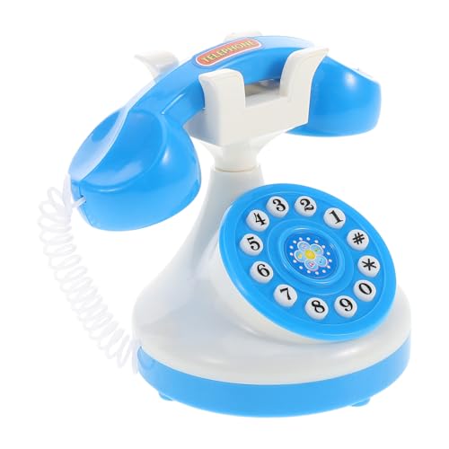 Toddmomy Mini-Telefonspielzeug Junge mit Wählscheibe -Telefon interaktives Blaues Telefon -Handy Kleinkind spielt Telefon Plastik Blue von Toddmomy