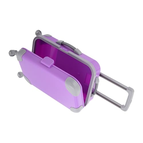 Toddmomy Mini-Trolley Mini-Gepäck-Partygeschenk Kleiner Koffer für Puppen Puppenkoffer Luggage für Puppen Koffer deko Mini-Hauskoffer Puppenhaus-Miniaturkoffer Abs Violet von Toddmomy
