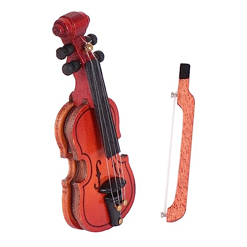 Toddmomy Mini Violine Modell Aus Simuliertes Geigenspielzeug Für Puppenhaus Dekoration Mit Bogen Accessoires Für Kreative Fotografie Und Szenen von Toddmomy