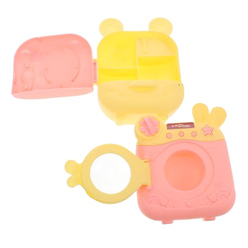 Toddmomy Mini Waschmaschine und Kühlschrank Spielset für Realistische Miniatur Haushaltsgeräte Sicheres Tragbares Puppenhaus Zubehör Fördert Kreatives Rollenspiel und Motorische von Toddmomy