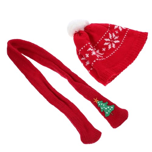 Toddmomy Mini Weihnachtsmütze und Schal Dekorative Puppenaccessoires für Weihnachten Niedliche Strickmütze und Schal für Bastelarbeiten Schneemann Dekoration und Partydeko von Toddmomy