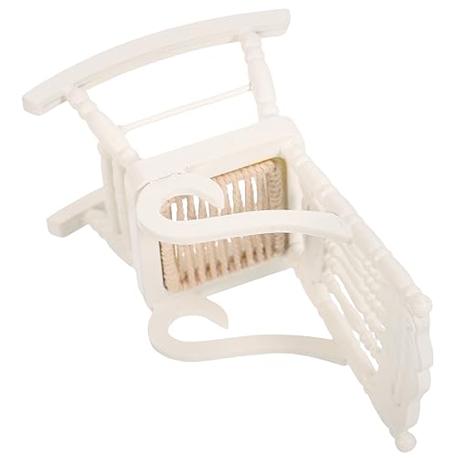 Toddmomy Mini-möbel 1 Puppenhausmöbel Im Maßstab 12 Hartholz Dollhouse Chair Ungefärbt Kindergarten Handwerk Puppenhaus Miniaturzubehör Drinnen Klein Material Veranda Bambus Weiß von Toddmomy