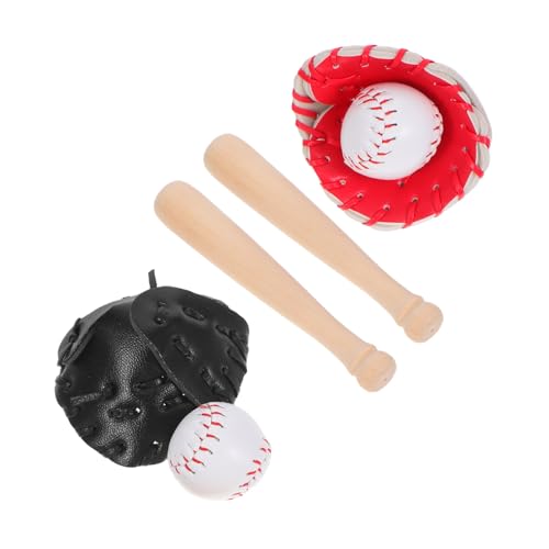 Toddmomy Miniatur Baseball Set Teilig Baseballschläger Handschuh Ball Puppenhaus Dekoration Simulation Sport Requisite für Sammler und Puppenhaus Zubehör von Toddmomy