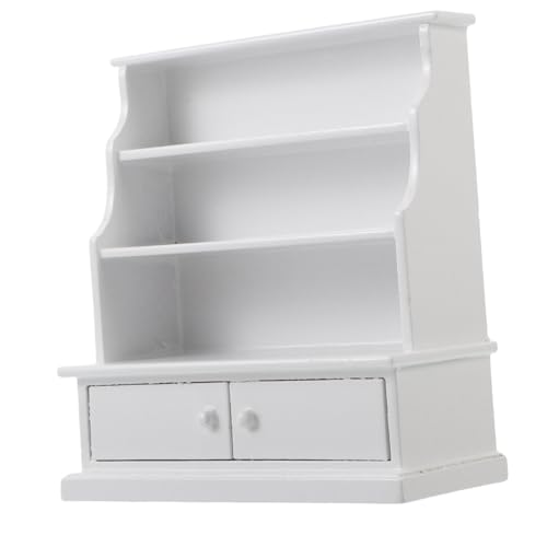 Toddmomy Miniatur-bücherregal Aus Holz Für Puppenhaus Weißer Aufbewahrungsschrank Kleines Bücherregal Mini-bibliotheksmöbel Für Mini-bücher Schreibtisch Oder Ausstellung von Toddmomy