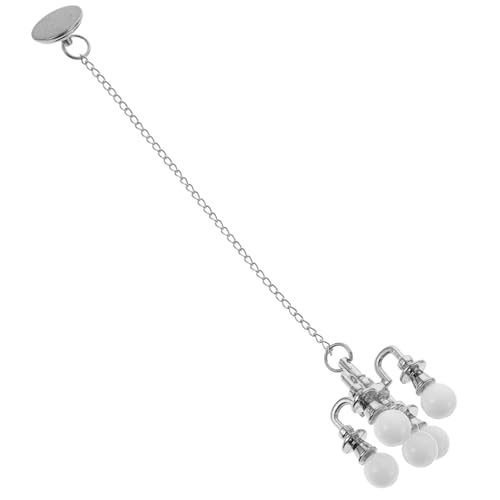 Toddmomy Miniatur Deckenlampe Silber Rund Weiße Kugel Mini Haus Zubehör Kleine Hängelampe Modell für Puppenhaus Schlafzimmer Dekoration Filigrane Miniatur Lampe ohne Licht DIY Zubehör von Toddmomy