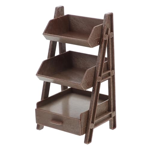 Toddmomy Miniatur Dreistöckiges Regal Puppenhaus Dekoration Tragbares Kompaktes Möbelstück für Puppenhaus Miniaturlandschaften und Kinderzimmer Vielseitig Verwendbar als Ornament und von Toddmomy