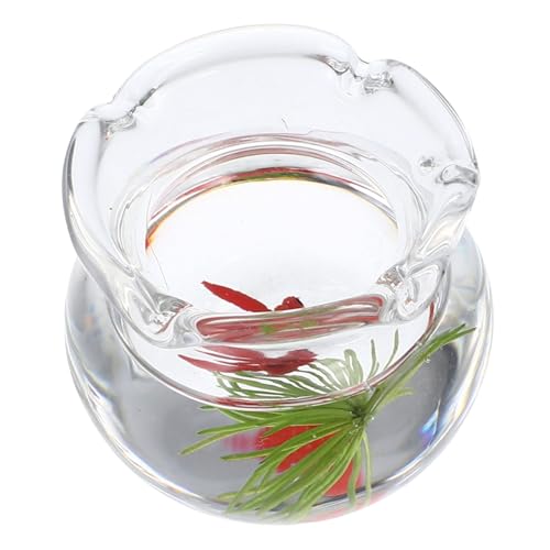 Toddmomy Miniatur Fischglas aus Langlebigem Harz Kleines Aquarium Modell Dekoratives Miniatur Szenenzubehör für Puppenhaus Tischdekoration Rote Farbe von Toddmomy