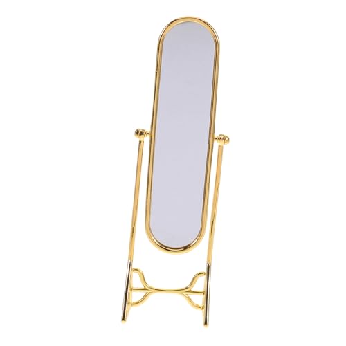 Toddmomy Miniatur-Ganzkörperspiegel Spiegel Modell Spiegel Puppenstubenmöbel Maßstab 1 12 Puppenhauszubehör und Möbel Mini -Spiegel modellierender Spiegel Legierung Golden von Toddmomy