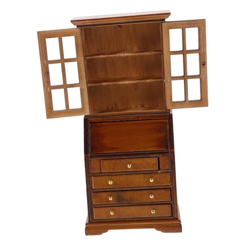 Toddmomy Miniatur Holz Aufbewahrungsschrank Puppenhaus Möbel Kleines Regal für Puppenstube Naturfarben Leicht und Stabil als Display Cabinet und Bücherregal für Miniaturhäuser von Toddmomy