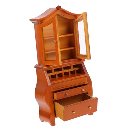 Toddmomy Miniatur Holz Bücherregal Puppenhaus Möbel Zubehör Naturfarbener Mini Schrank aus Holz für Detailgetreues Puppenhaus Regal für Mini Zimmer Dekoration von Toddmomy