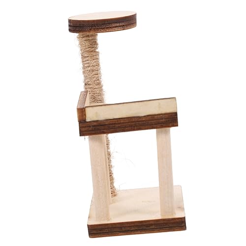 Toddmomy Miniatur Holz Katzenkratzbaum Miniatur Möbel Puppenhaus Zubehör Langlebig Realistisch Mini Haus Dekoration Kreatives Layout von Toddmomy