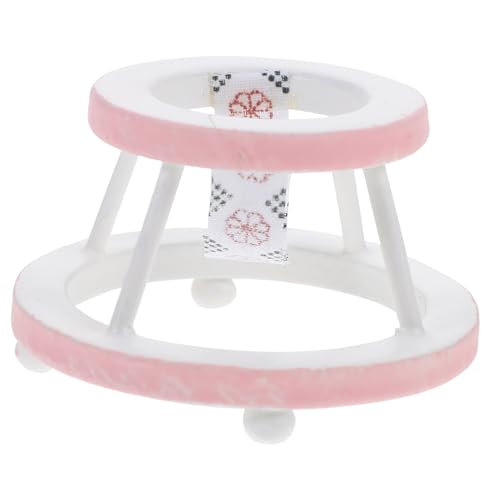 Toddmomy Miniatur Holz Laufwagen Puppenhaus Zubehör Handgefertigte Kleine Möbel für DIY Dekoration Robustes Leichtes Holzspielzeug für Miniatur Szenen und Sammler Farblich Rosa von Toddmomy