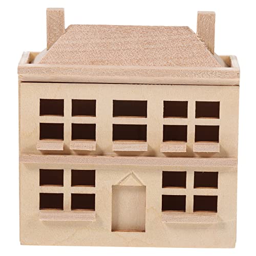 Toddmomy Miniatur Holzhaus Modell Bausatz Blanko Puppenhaus Dekoration DIY Mini Villa Holzspielzeug Geeignet als Puppenhaus Zubehör und Wohnzimmerschmuck Kreative Miniatur Holz Villa für von Toddmomy