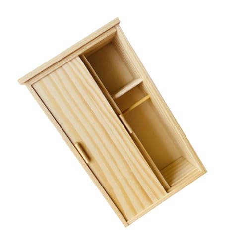 Toddmomy Miniatur Holzkleiderschrank Light Realistisches Design Vielseitig für Puppenhausmöbel Sammler Dekoration für Puppenhaus Feengarten Basteln von Toddmomy