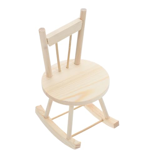 Toddmomy Miniatur Holzstuhl für Puppenhaus Realistisches Möbelmodell DIY Bastelset für Schulprojekte Interaktives Spiel und Puppenhausdekoration von Toddmomy