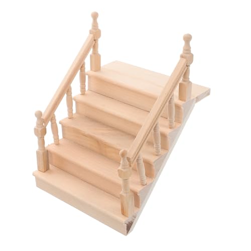 Toddmomy Miniatur Holztreppe für Puppenhaus Dekorative Miniaturtreppe aus Holz für Kreative Bastelprojekte Kindersicheres Puppenhauszubehör für Puppenhaus Szenen und Künstlerische von Toddmomy