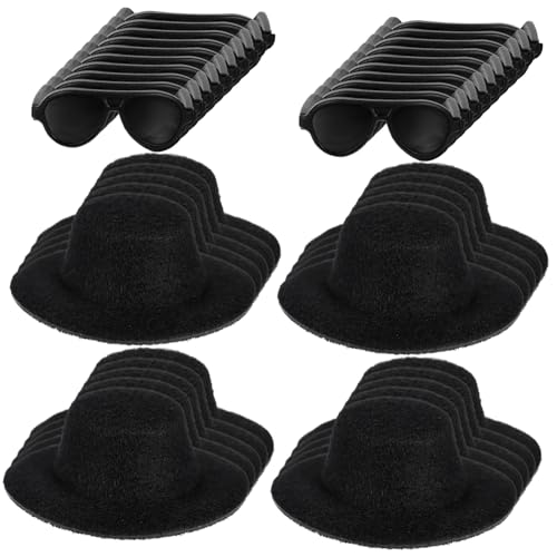 Toddmomy Miniatur Hüte mit Sonnenbrillen Teiliges Puppenzubehör für Kreative Deko Accessoire für DIY Projekte Puppenhaus Partys und Festivals von Toddmomy