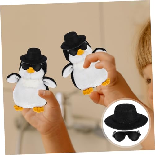 Toddmomy Miniatur Hut Dekoration Teilig mit Schwarzen Mini Jazz und Kleinen Sonnenbrillen Puppen Zubehör für Fotografie Party und Festtags Dekoration Langlebig und Vielseitig Einsetzbar von Toddmomy