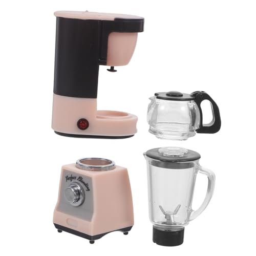 Toddmomy Miniatur Kaffeemaschine und Blender in Realistische Miniatur Küchen Geräte für Puppenhaus Zubehör Detailgetreue Spielküche Deko für Sammler von Toddmomy