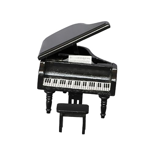 Toddmomy Miniatur Klavier Modell aus Holz Puppenhaus Dekoration Schwarzes Musikinstrument für Kreative Szenen Zubehör für Miniaturhäuser und DIY Projekte von Toddmomy