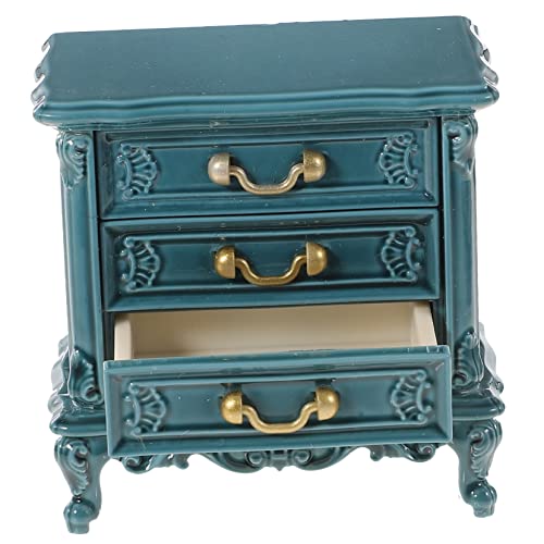 Toddmomy Miniatur Möbel Schrank für Puppenhaus Blauer Kleiner Schrank für DIY Mini Haus Dekoration für Schlafzimmer und Wohnzimmer Zubehör von Toddmomy