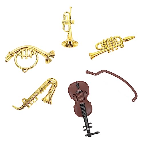 Toddmomy Miniatur Musikinstrumente Teilig Mini Violine Saxophon Trompete Dekoration Puppenhaus Zubehör Fotorequisite für Miniaturhäuser und Sammler von Toddmomy