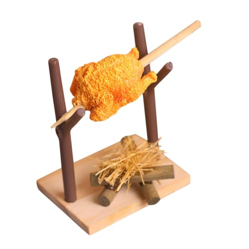 Toddmomy Miniatur Outdoor Grill Spielset mit Detailreichem BBQ Grill und Zubehör Handgefertigte Holzdekoration für Puppenhaus Garten Realistische Puppenküche Zubehör Lebensechte von Toddmomy