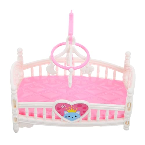 Toddmomy Miniatur Puppenhaus Bett Weiß Mini Möbel Babybett Niedliche Dekoration Für Kinderzimmer DIY Puppenhaus Zubehör von Toddmomy
