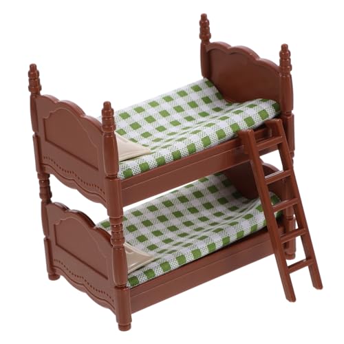 Toddmomy Miniatur Puppenhaus Etagenbett aus Widerstandsfähigem Kunststoff Lebensechte Miniatur Doppelstockbett Puppenmöbel Passend für Mini Haus Schlafzimmer Dekoration Langlebiges von Toddmomy
