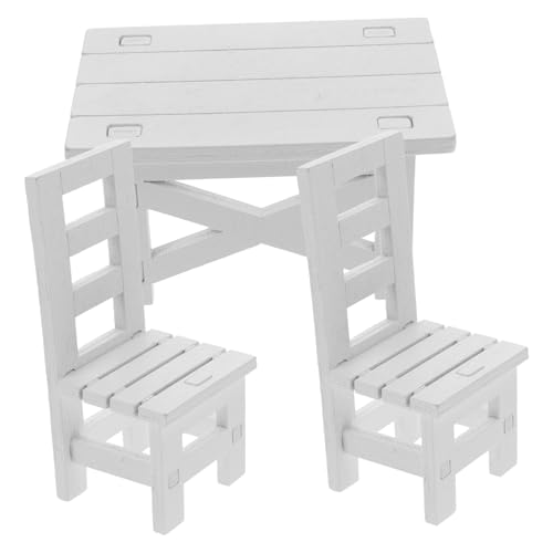 Toddmomy Miniatur Puppenhaus Möbel Set Teilig Weiß Miniatur Tisch und Stühle für Puppenhaus Einrichtung Zubehör für Mädchen Kreative Rollenspiele von Toddmomy