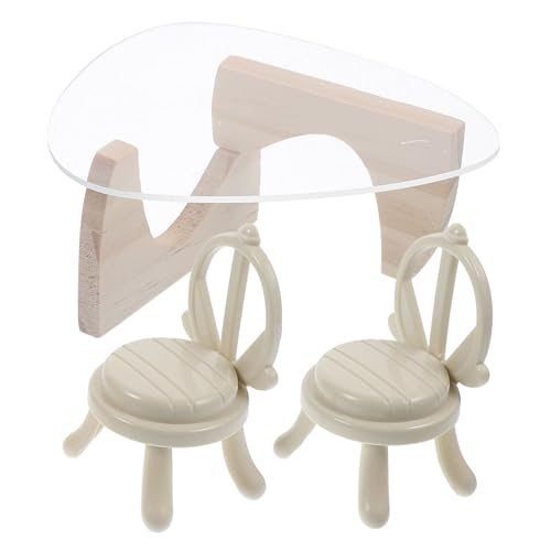 Toddmomy Miniatur Puppenhaus Möbel Tisch Stühle aus Acryl Dekorativ und Langlebig Glatte Oberfläche Geeignet als Puppenhaus Zubehör Miniatur Dekoration für Kreatives Spiel von Toddmomy