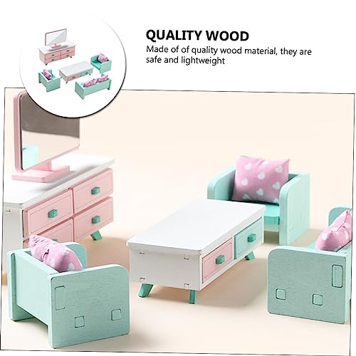 Toddmomy Miniatur Puppenhaus Möbel aus Holz Langlebig und Realistisch DIY Bastelset für Detailreich Gestaltete Wohnzimmermöbel für Puppenhaus Zubehör und Rollenspiele von Toddmomy