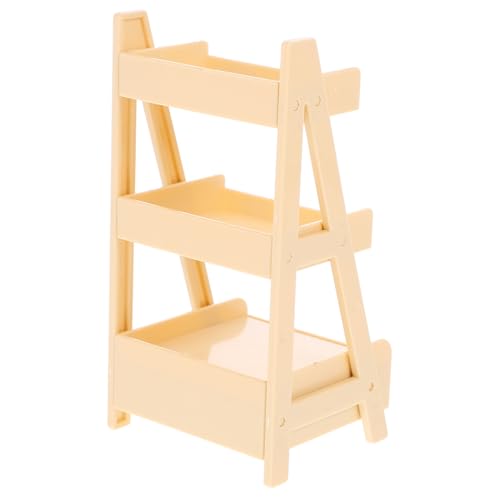 Toddmomy Miniatur Puppenhaus Regal aus Abs Robustes Aufbewahrungsregal für Puppenhaus Zubehör Detaillierte Verarbeitung Mehrstufiges Design und Dekoration von Toddmomy