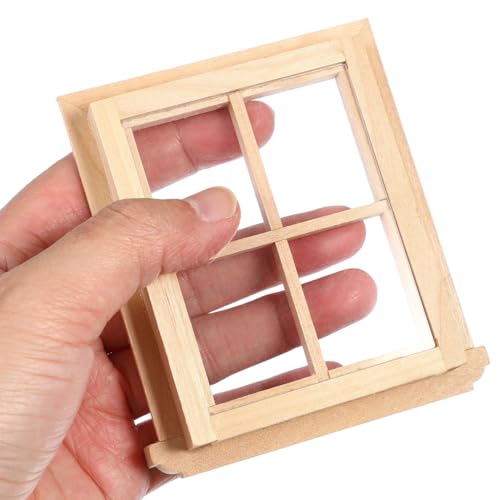 Toddmomy DIY Miniature House Miniatur Puppenhaus Windows Unlackiert Holz Fenster Rahmen Fee Garten Windows Puppenhaus Möbel Zubehör Dekorationen Pretend Spielen Spielzeug von Toddmomy
