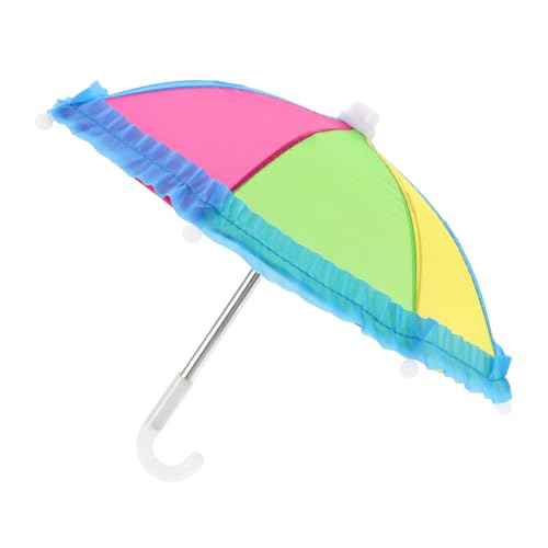 Toddmomy Miniatur Puppenschirm aus Weichem Stoff Regenbogen für Puppen Zubehör für Amerikanische Puppen für Puppenregenschirm für Rollenspiele von Toddmomy