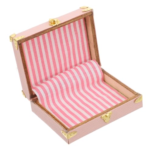 Toddmomy Miniatur Retro Koffer Dekoration Miniatur Puppenhaus Zubehör Vintage Stil Micro Landschaft Schmuckstück Rosa Groß von Toddmomy