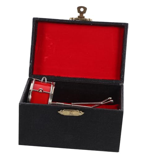 Toddmomy Miniatur Schlagzeug Modell Ornament Detailgetreues Mini Instrument Dekoratives Trommel für Innenräume Vintage Miniatur Deko für Zuhause Büro Musiklokal von Toddmomy