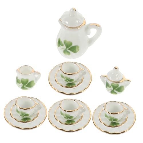 Toddmomy Miniatur Teeservice Set Teiliges Puppenhaus Zubehör aus Keramik Elegantes Tee Set mit und Tassen für Mini Haus Dekoration von Toddmomy