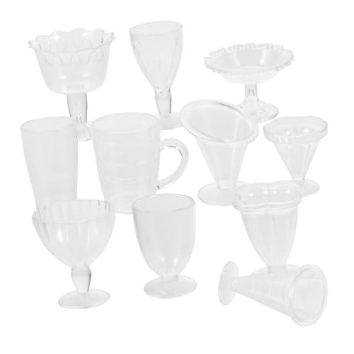 Toddmomy Miniatur Transparente Becher Mini Weinbecher Modell DIY Puppenhaus Zubehör Realistische Dekorative Mini Becher für Micro Landscape Basteln von Toddmomy