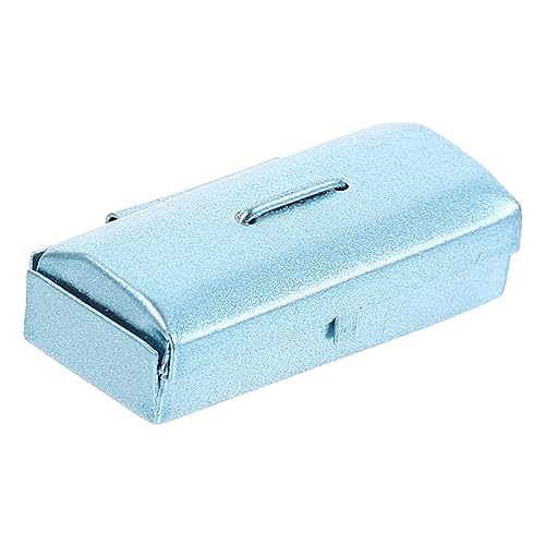 Toddmomy Miniatur Werkzeugkasten aus Verschleißfest Dekoratives Miniaturzubehör für Puppenhaus Kindgerechtes Blau Feine Verarbeitung Langlebig für Tiny House Einrichtung von Toddmomy