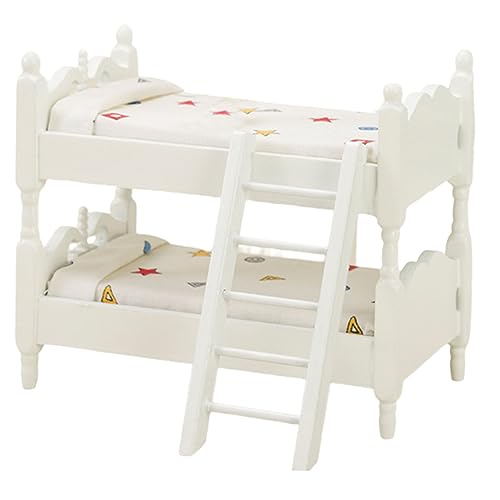 Toddmomy Miniature Bunk Bed für Puppenhaus Realistische Schlafzimmermöbel für Puppenzubehör Langlebig und Wiederverwendbar zur Dekoration von Puppenhäusern von Toddmomy