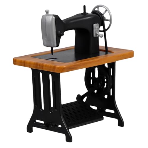Toddmomy Miniaturnähmaschine Puppenhaus Einrichtung Nähmaschine Modell Nähmaschine Realistische Nähmaschine Küchenzubehör für Puppenstuben Miniaturen zum Basteln Abs Black von Toddmomy