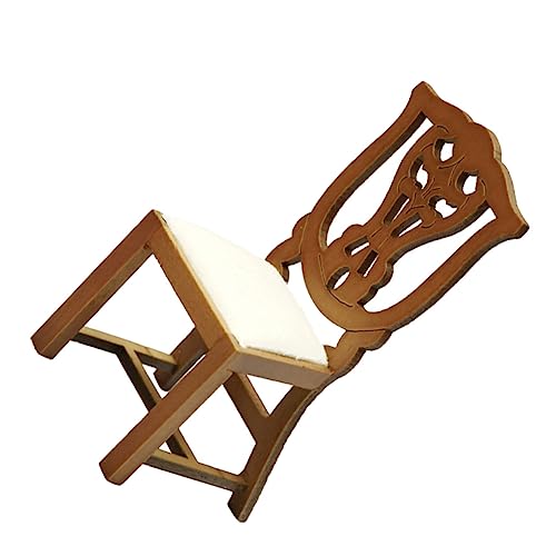 Toddmomy Miniaturstuhl Miniaturen Mini-Stuhl-Modell Möbel Stühle Miniaturmodell Stuhlmodell Mini-hausstuhl Mini-bürostuhl Basteln Mini-hausverzierung Holz Brown von Toddmomy