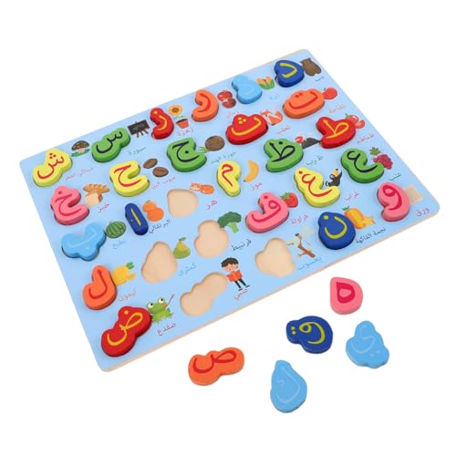 Toddmomy Montessori Arabisches Alphabet Lernpuzzle Holz Buchstaben Zuordnungsspiel für Kleinkinder Kompaktes Tragbares Montessori Lernspielzeug zur Frühen Buchstabenerkennung und von Toddmomy