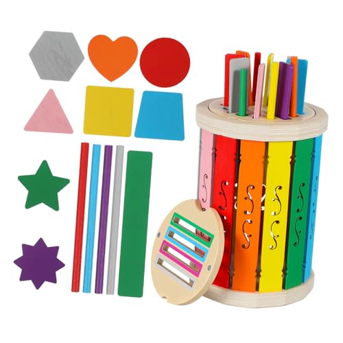 Toddmomy Montessori Farbklassifizierungsbecher aus Robustem Holz Farbenfrohes Motorikspielzeug für Kleinkinder Teiliges Tragbar und Leicht Fördert Feinmotorik Zählen und Farberkennung von Toddmomy