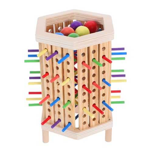 Toddmomy Montessori Holz Brettspiel Bunte Stäbchen Balancespiel Lernspielzeug für Farbensortierung Feinmotorik Tragbares Pädagogisches Spiel für Jungen und Mädchen von Toddmomy