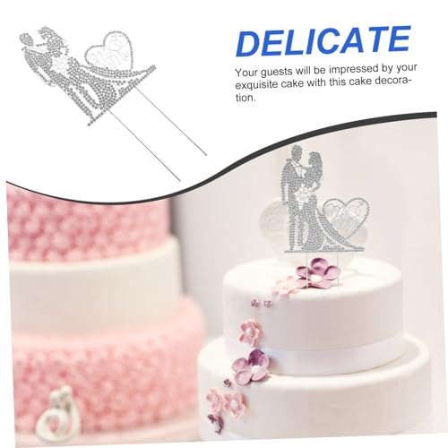 Toddmomy Mr Mrs Hochzeit Cake Topper Silber Leichtes Dekoratives Zubehör für Verlobung Brautparty Romantische Tortendeko Party Cupcake Tortenaufsatz von Toddmomy