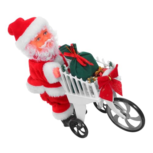 Toddmomy Musikalischer Weihnachtsmann Einkaufswagen Kinderfreundlich Beweglich Integrierte Weihnachtslieder Festliche Dekoration Sicher Weihnachts partygeschenk von Toddmomy