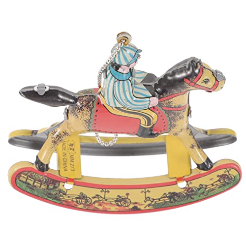 Toddmomy Nostalgisches Retro Schaukelpferd Blechspielzeug Aufziehbar Vintage Dekoration Filigrane Handwerkskunst Kinderzimmer Ornament Geschenkidee von Toddmomy